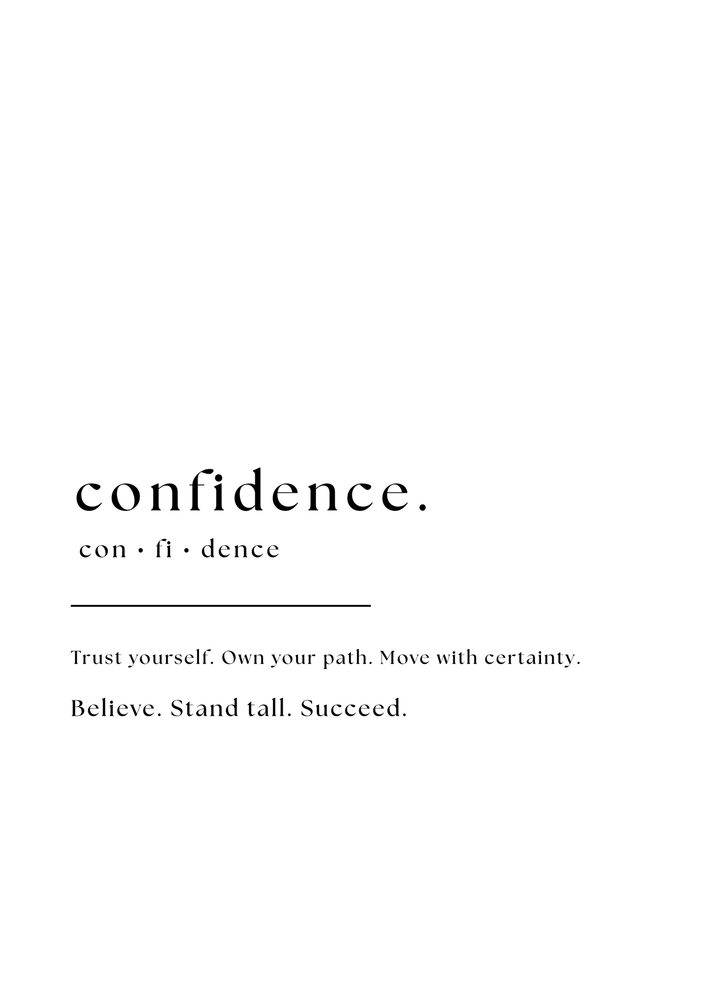 Inspirational Word Art - "confidence"