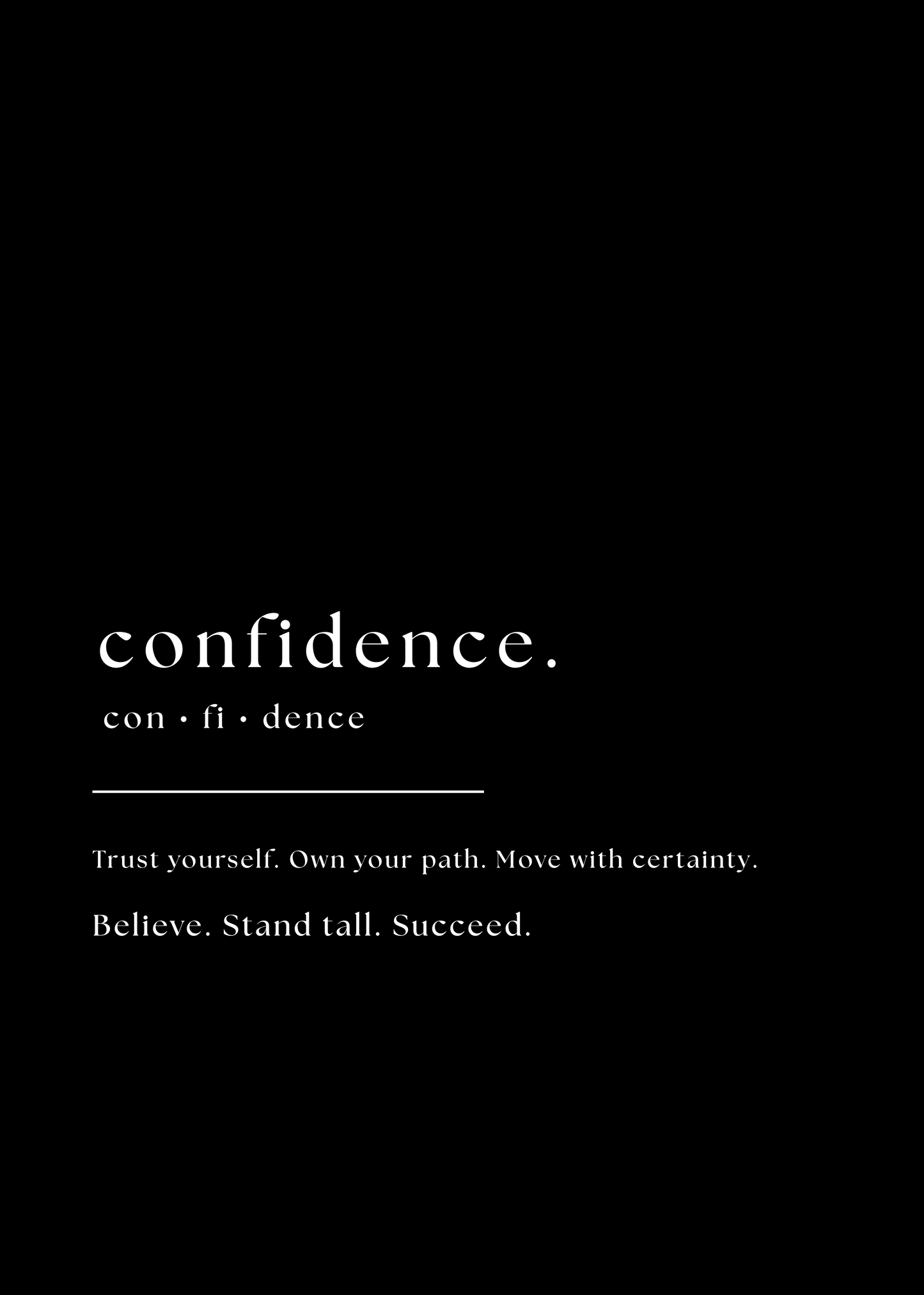 Inspirational Word Art - "confidence"