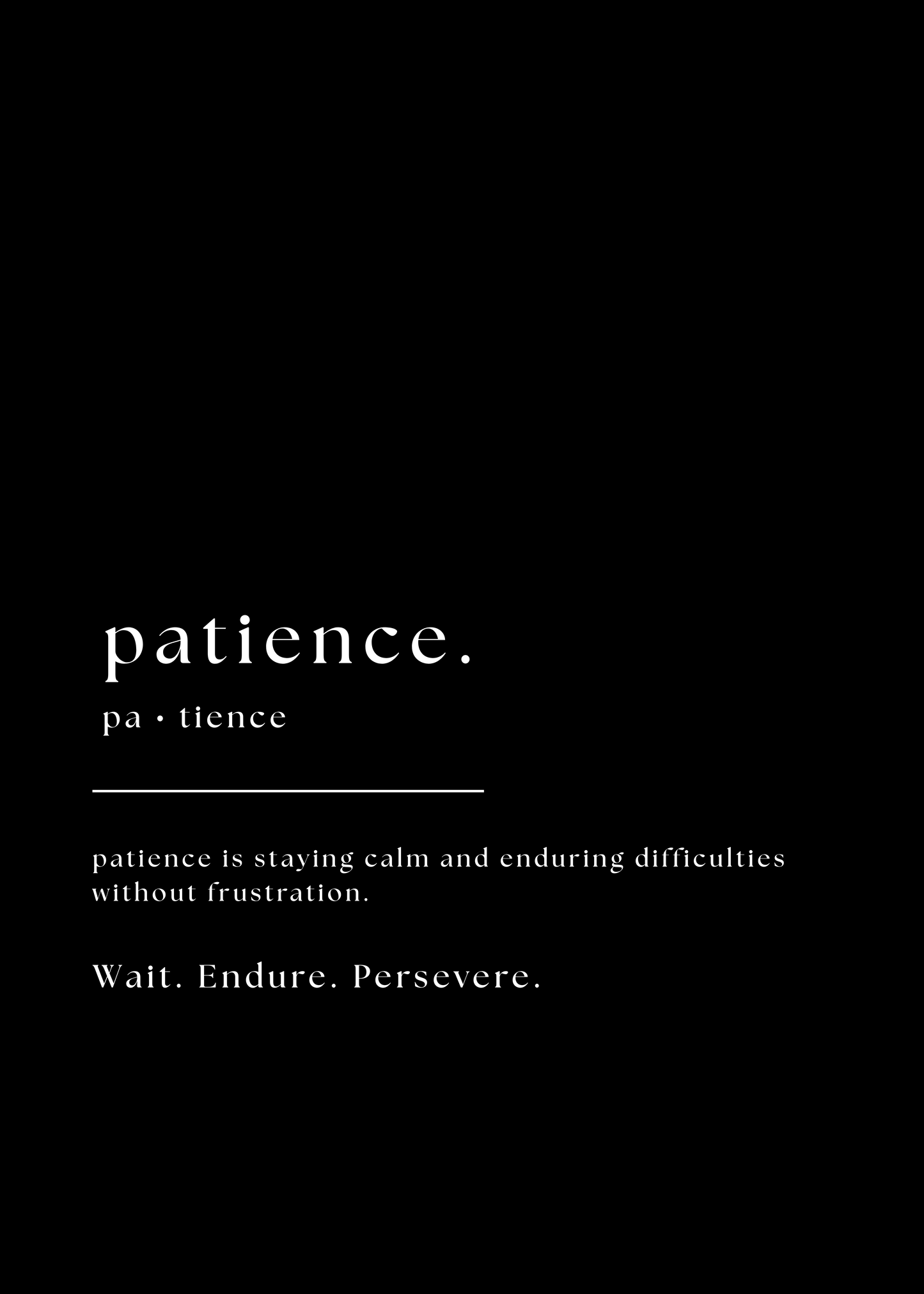 Inspirational Word Art - "patience"
