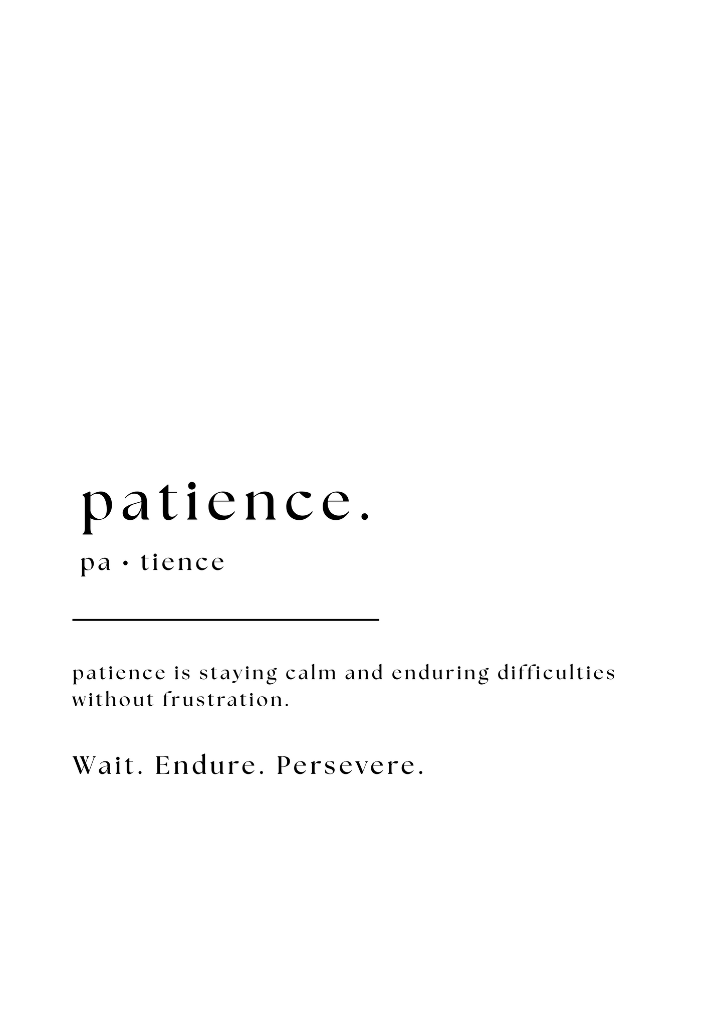 Inspirational Word Art - "patience"