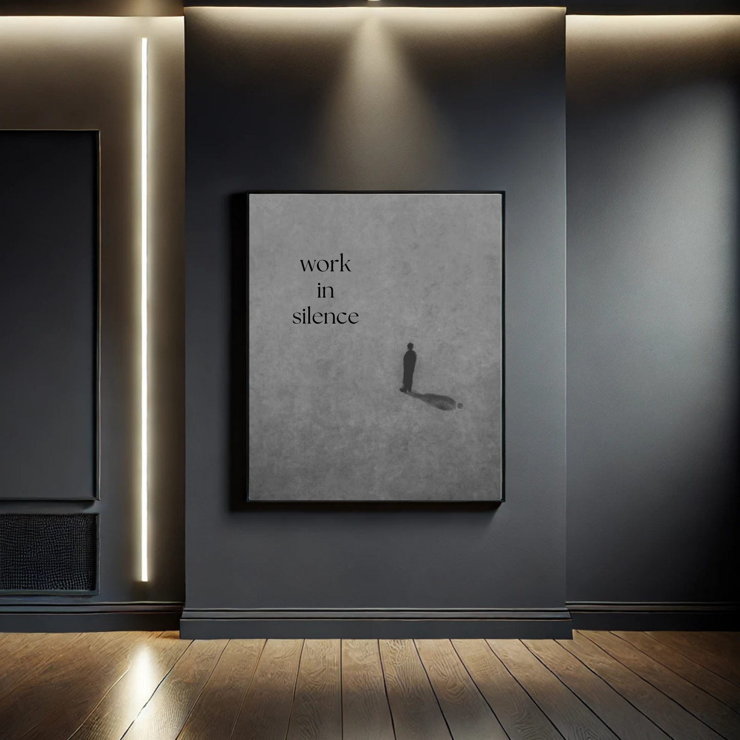 DARK Aesthetic Poster - "WORK IN SILENCE"