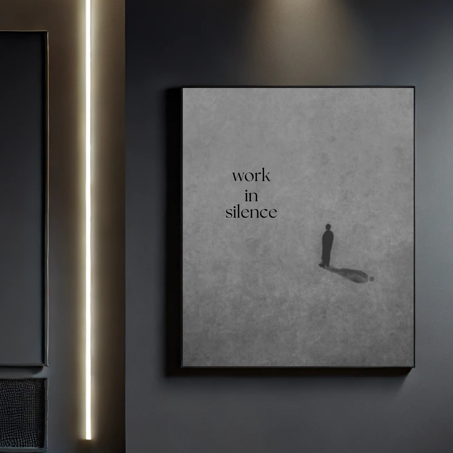 DARK Aesthetic Poster - "WORK IN SILENCE"